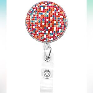 Disco Ball Glitter Nurse Badge Reel Holder Retractable Clip Accessories